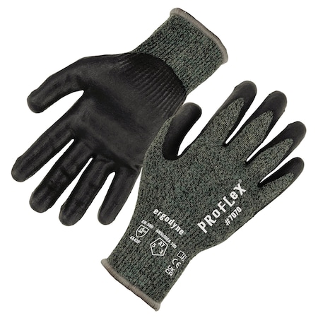 Ergodyne ANSI A7 Nitrile Coated CR Gloves, Green, Size S, PR 7070